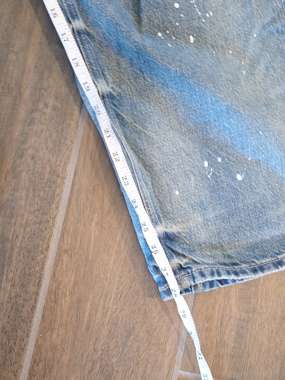 Free People Moxie Low Slung Paint Splatter Barrel Jeans 33 Long Artsy - Picture 10 of 13